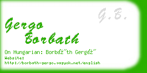gergo borbath business card